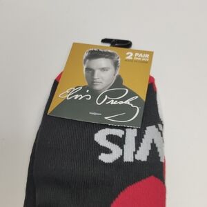 Elvis Presley Black and White 2 Pair Ankle Socks